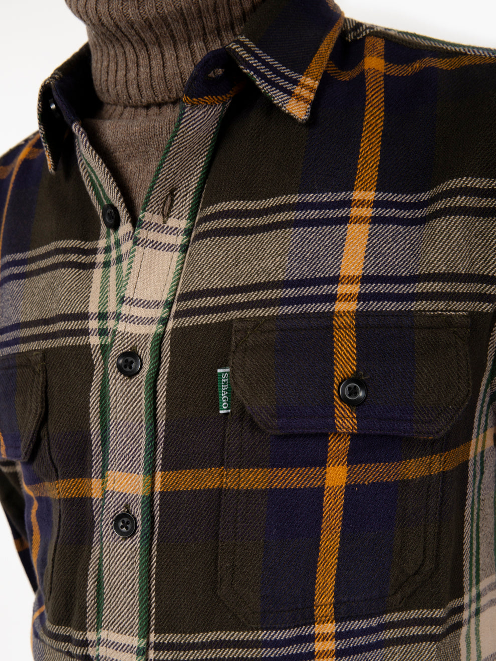 Blue / brown / offwhite flannel shirt