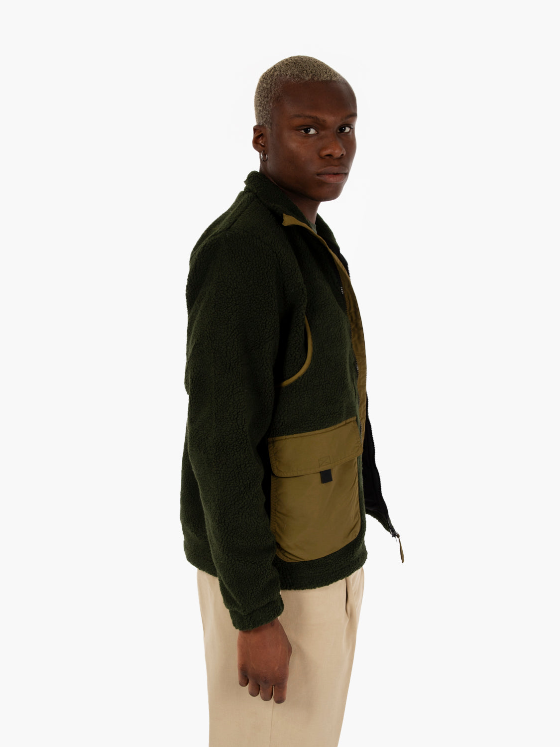 Green teddy fleece sweatshirt
