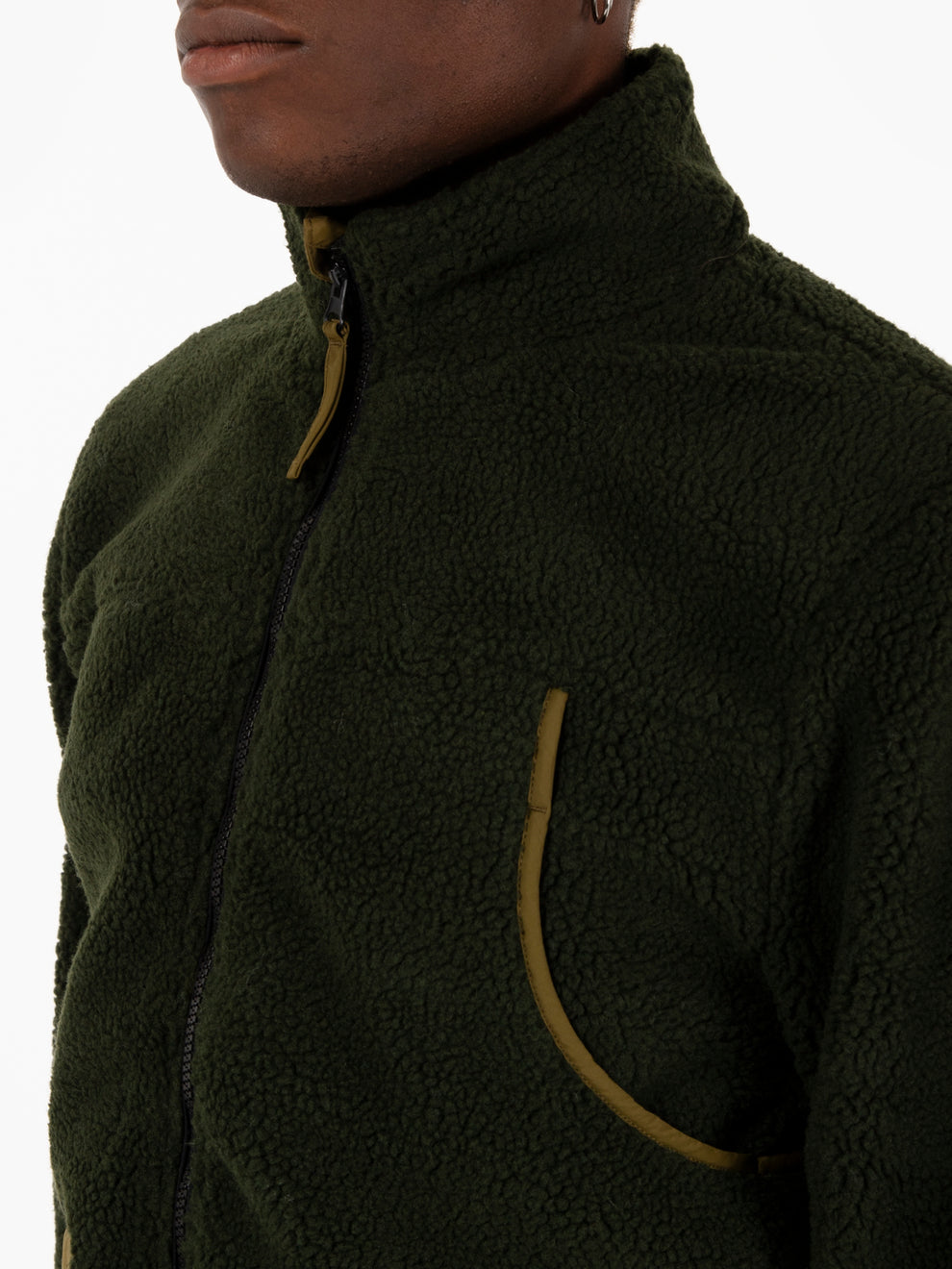 Green teddy fleece sweatshirt