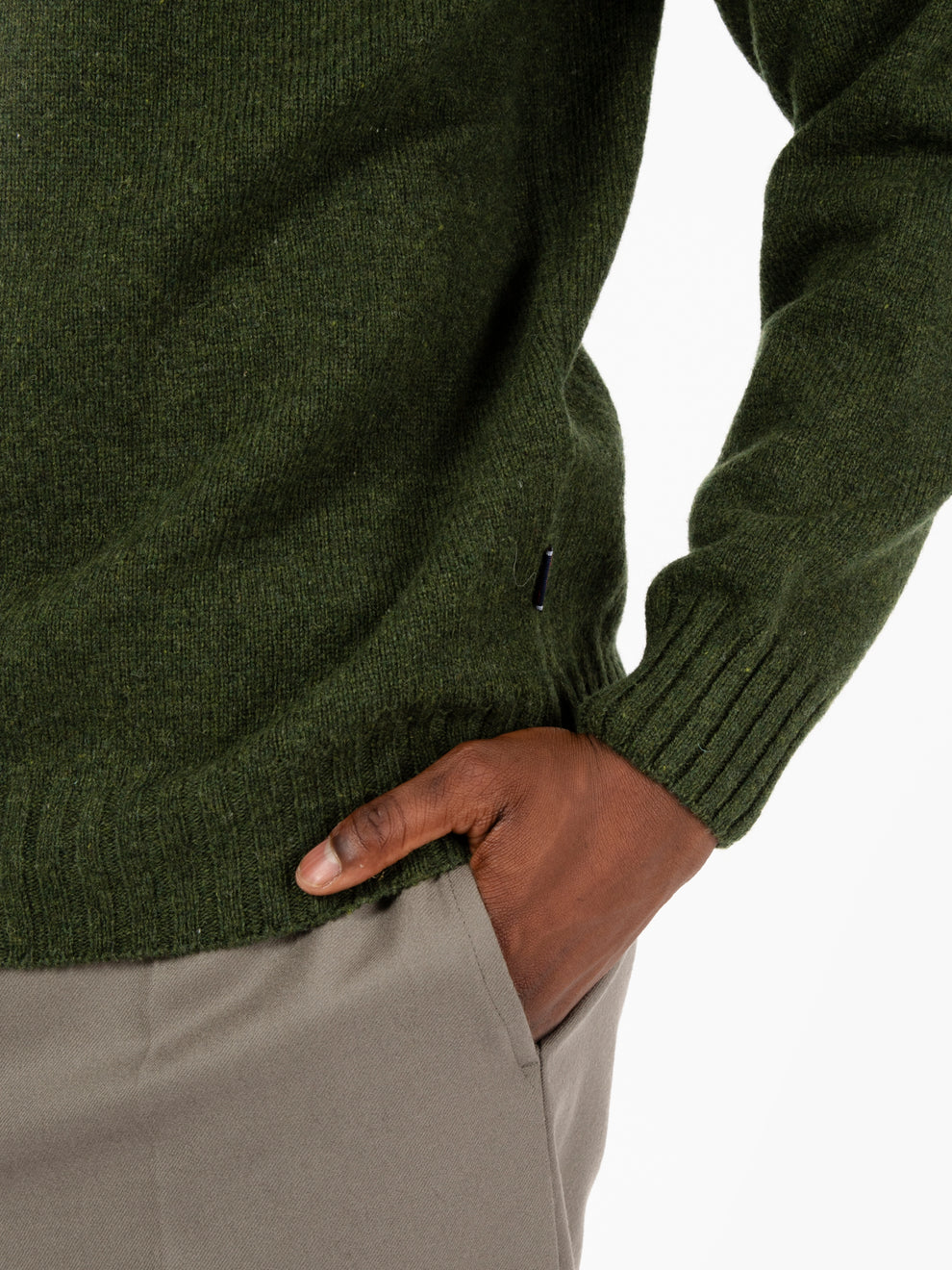 Maglione girocollo in lana verde