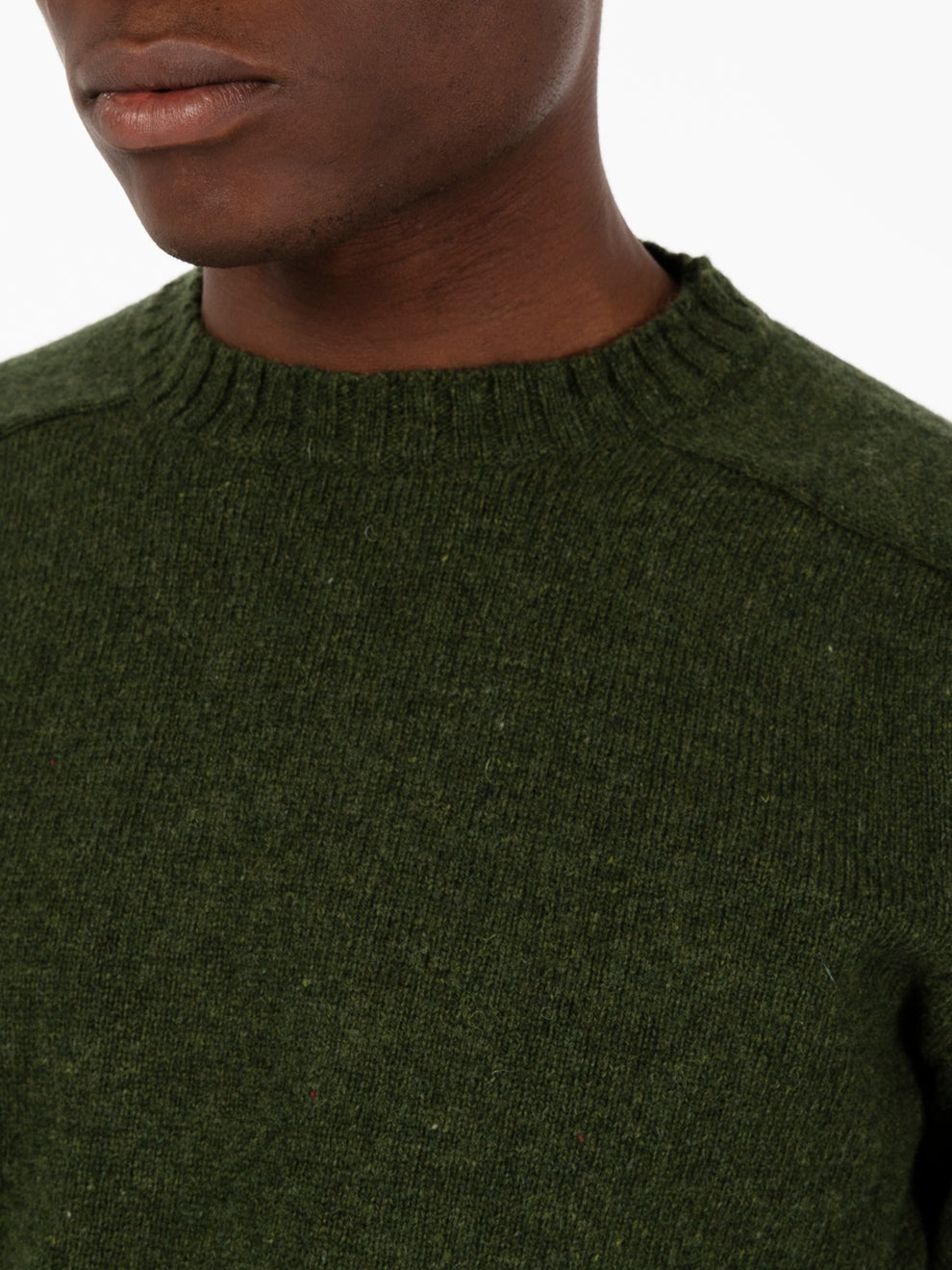 Maglione girocollo in lana verde
