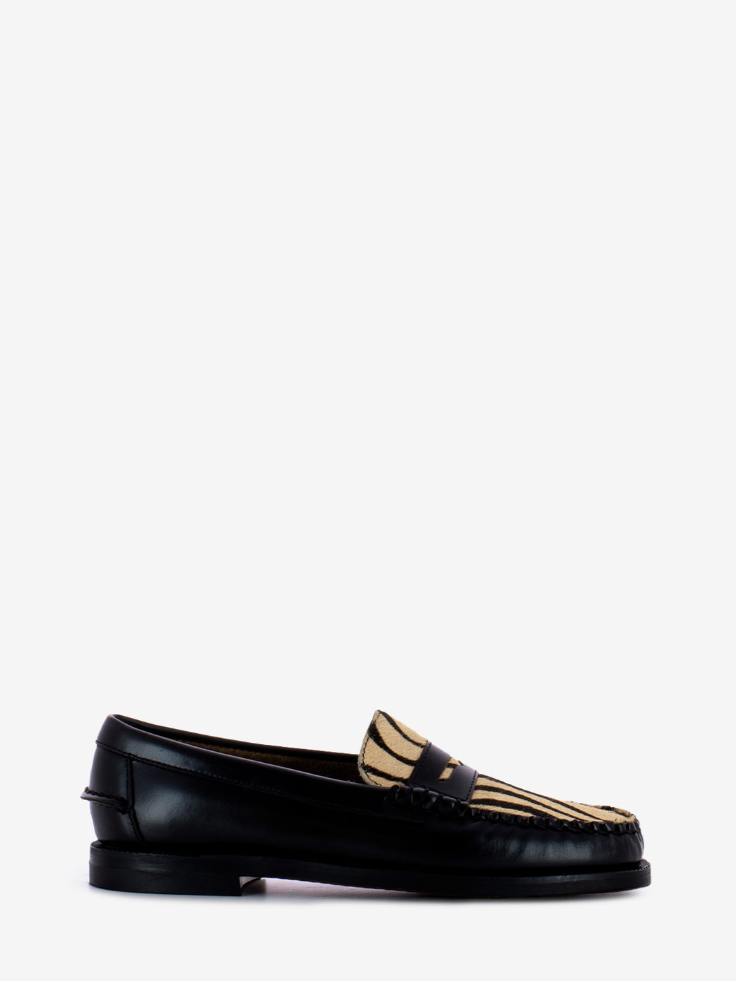 Mocassini cavallino animalier nero / beige