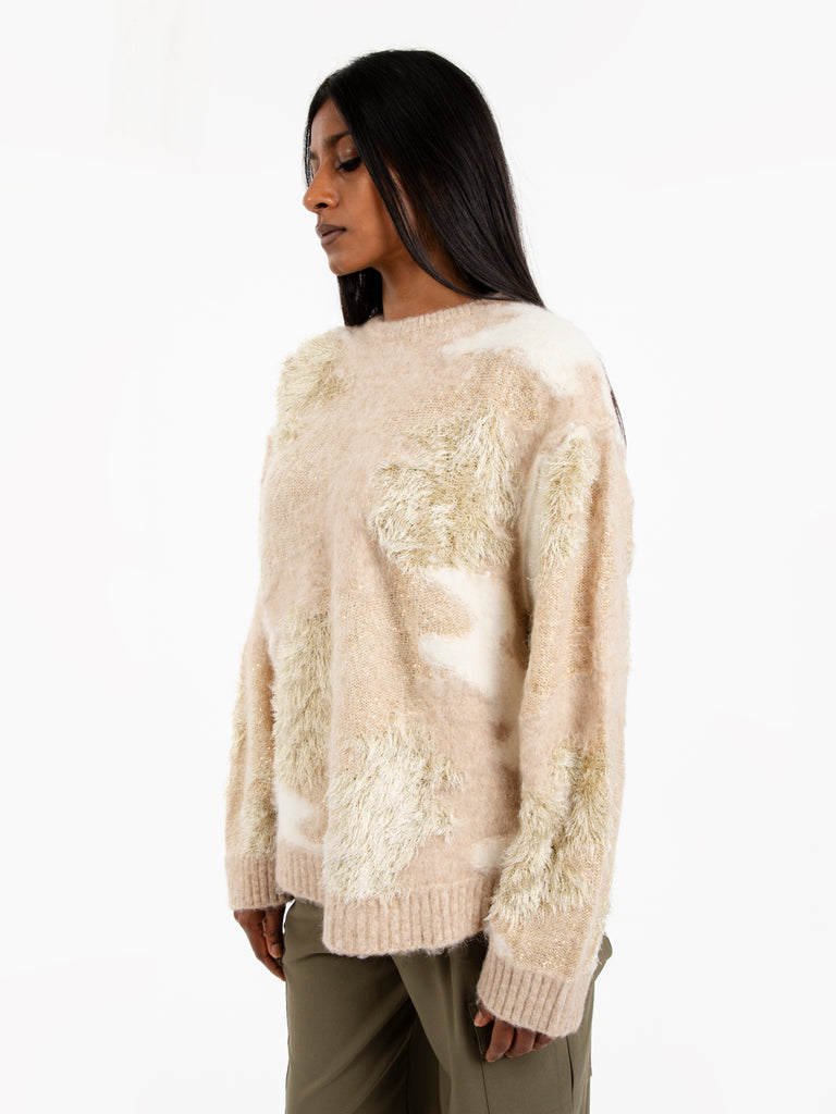 SEMICOUTURE - Maglione girocollo Regine oro