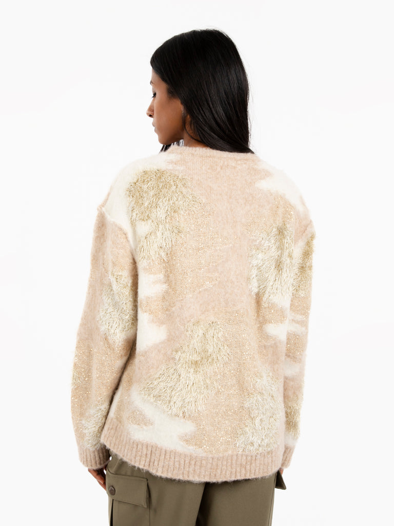 SEMICOUTURE - Maglione girocollo Regine oro