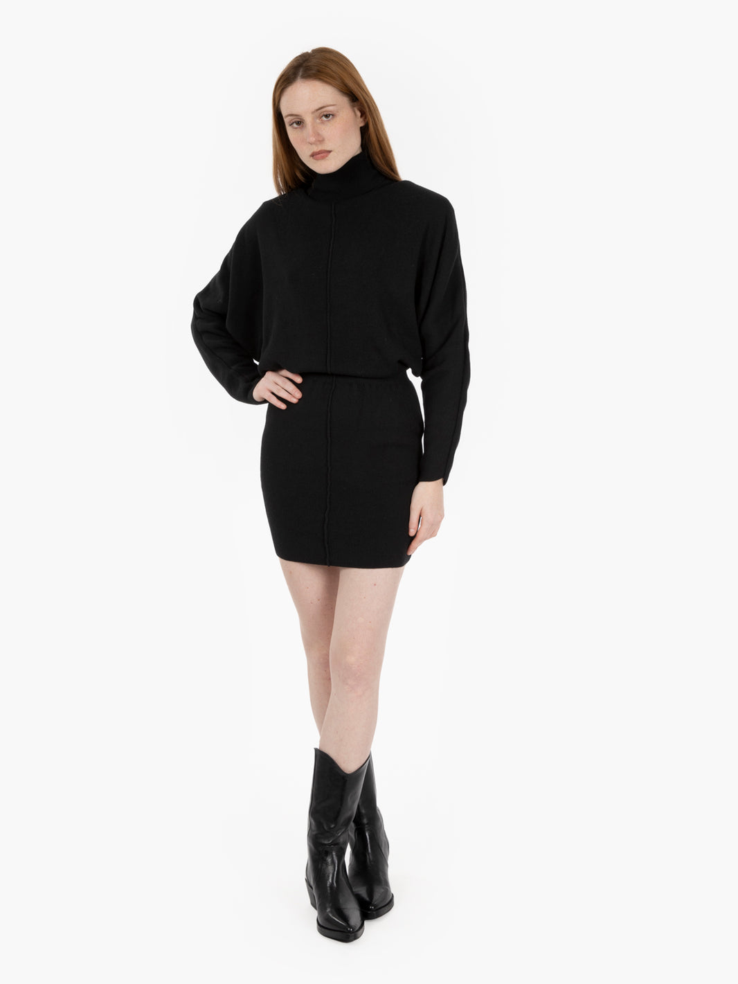 Abito corto in maglia Alva nero