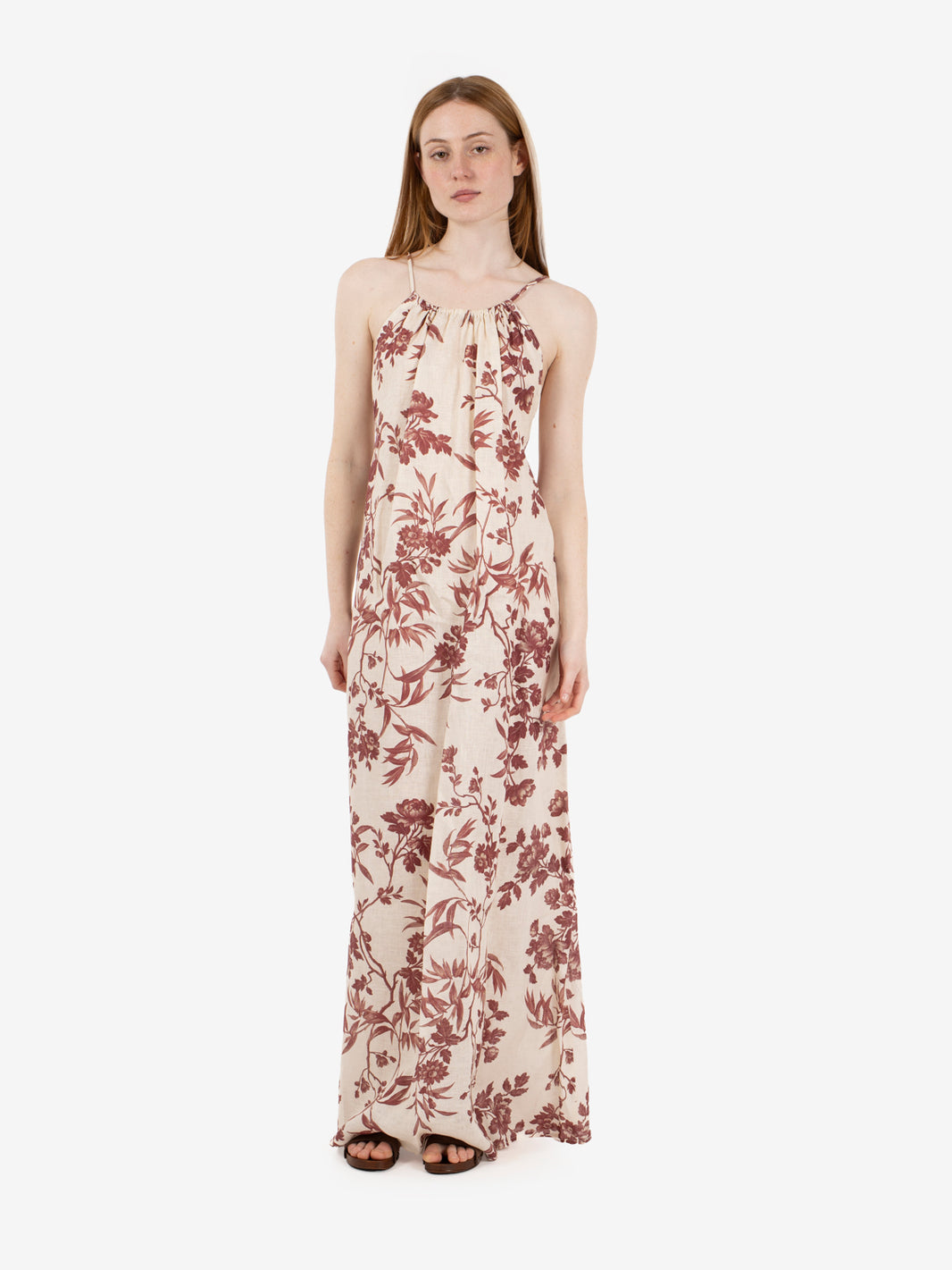 Abito Emmy fiore ecru / rosso