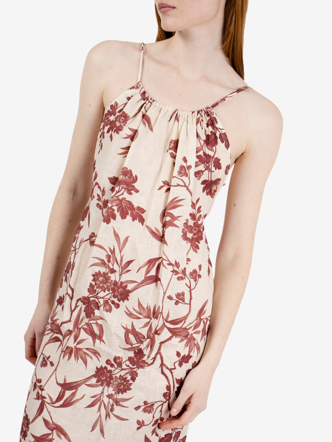 Emmy ecru / red floral dress
