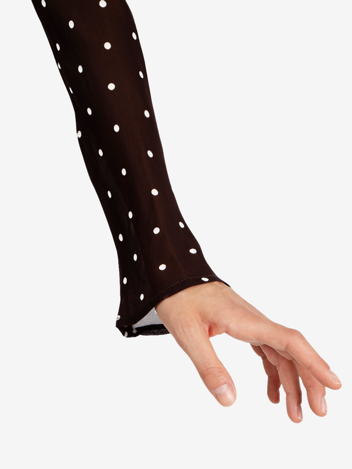CONNIE POLKA DOT MOKA LONG DRESS Y6WS07_POI10