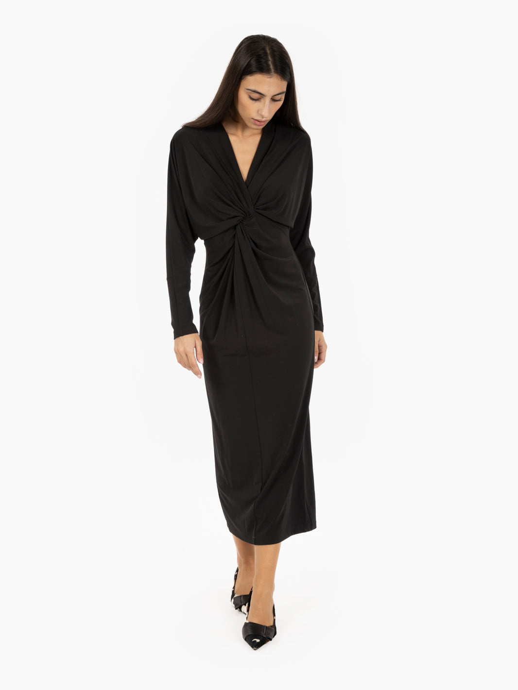 Eugenia black midi dress