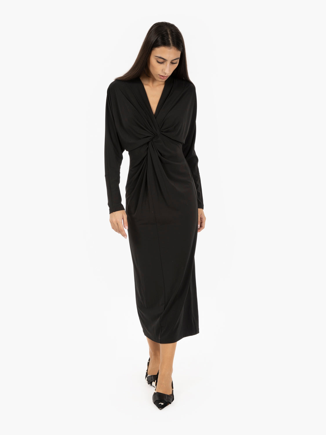 Eugenia black midi dress