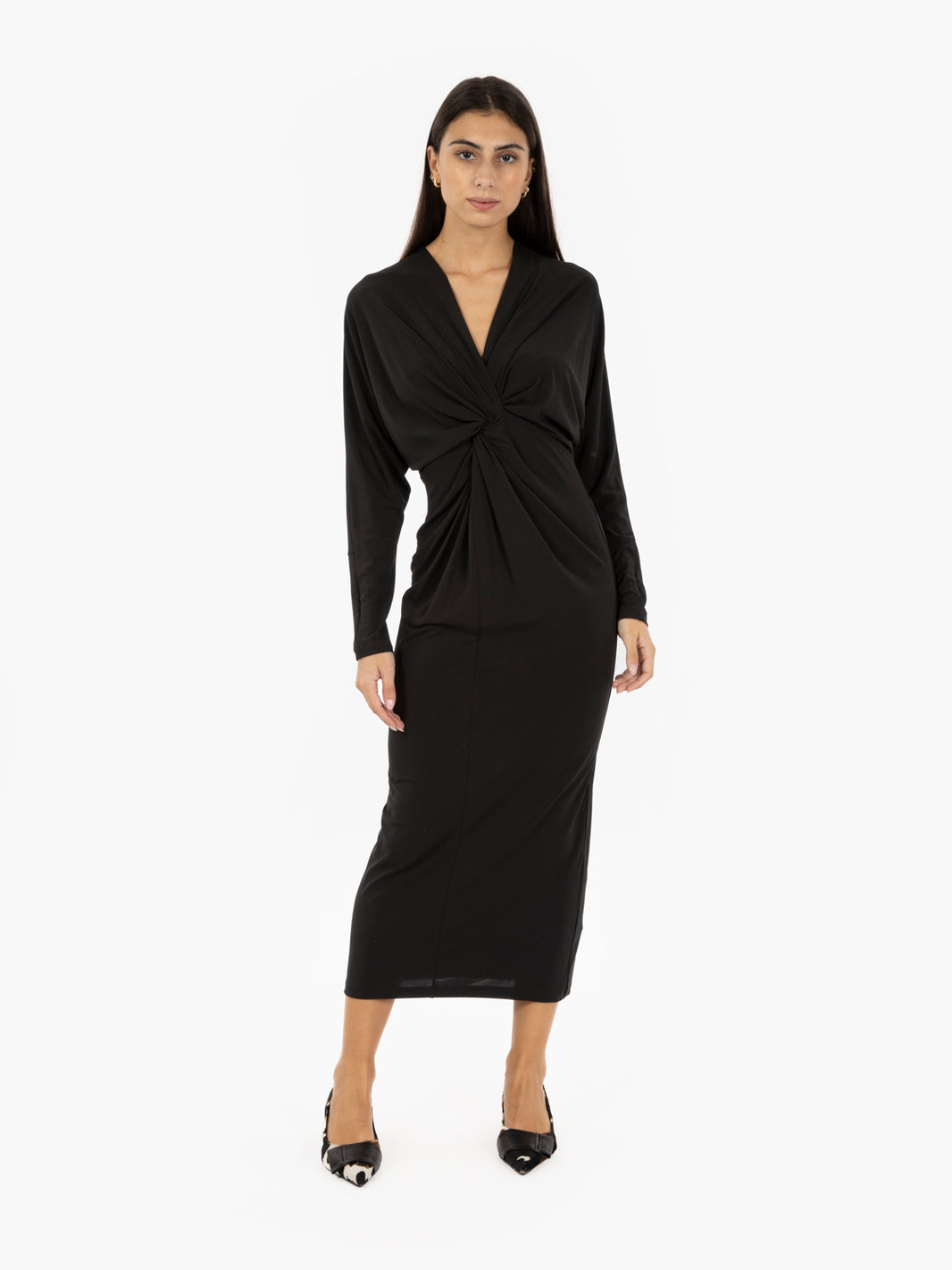 Eugenia black midi dress