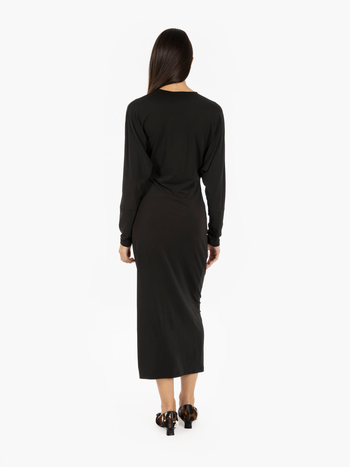 Eugenia black midi dress