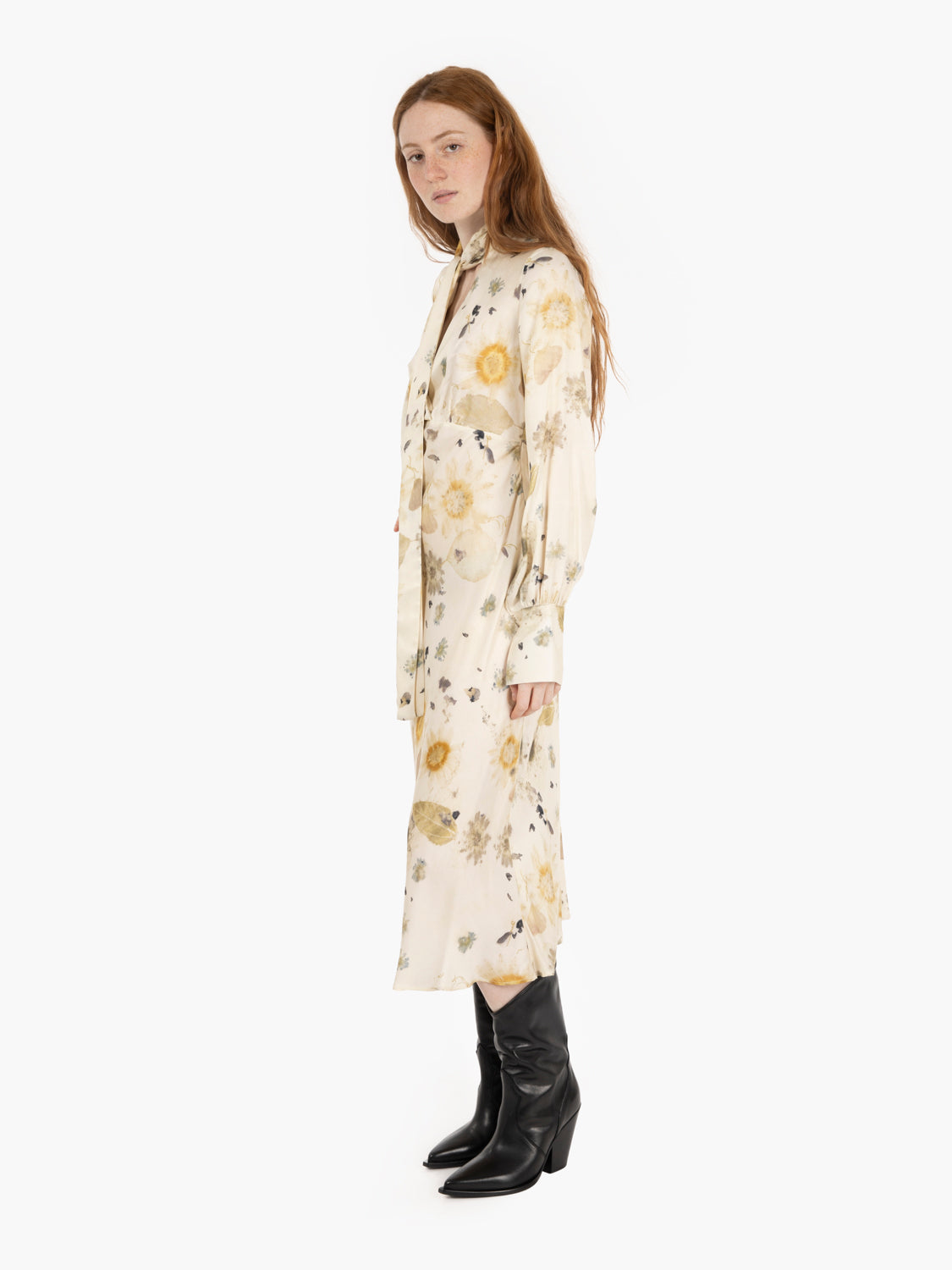 Sally midi dress in floral silk