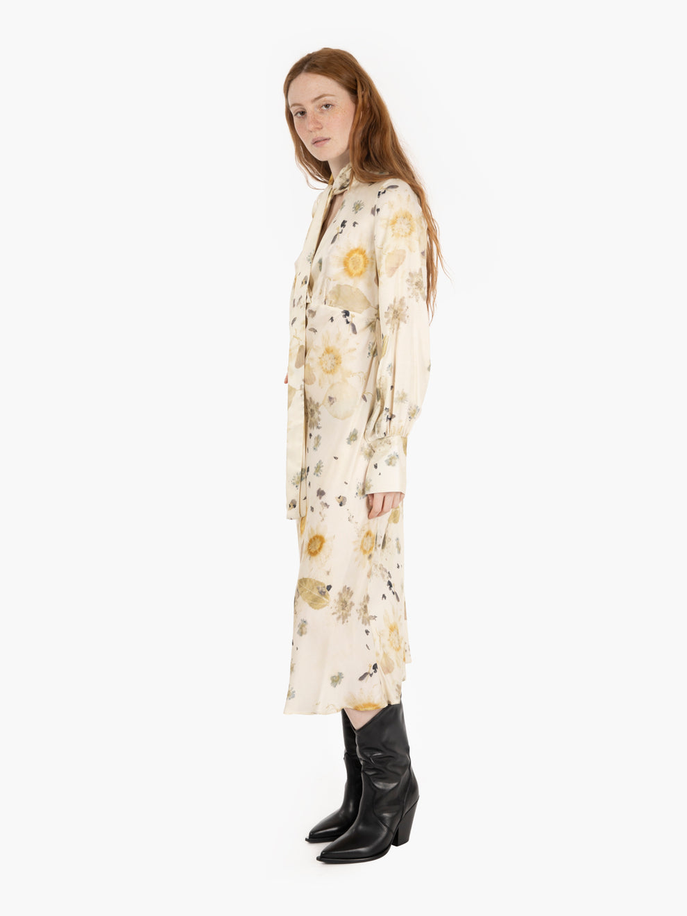 Sally midi dress in floral silk