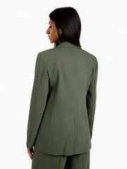 SEMICOUTURE - Blazer doppiopetto gessato Mauda verde