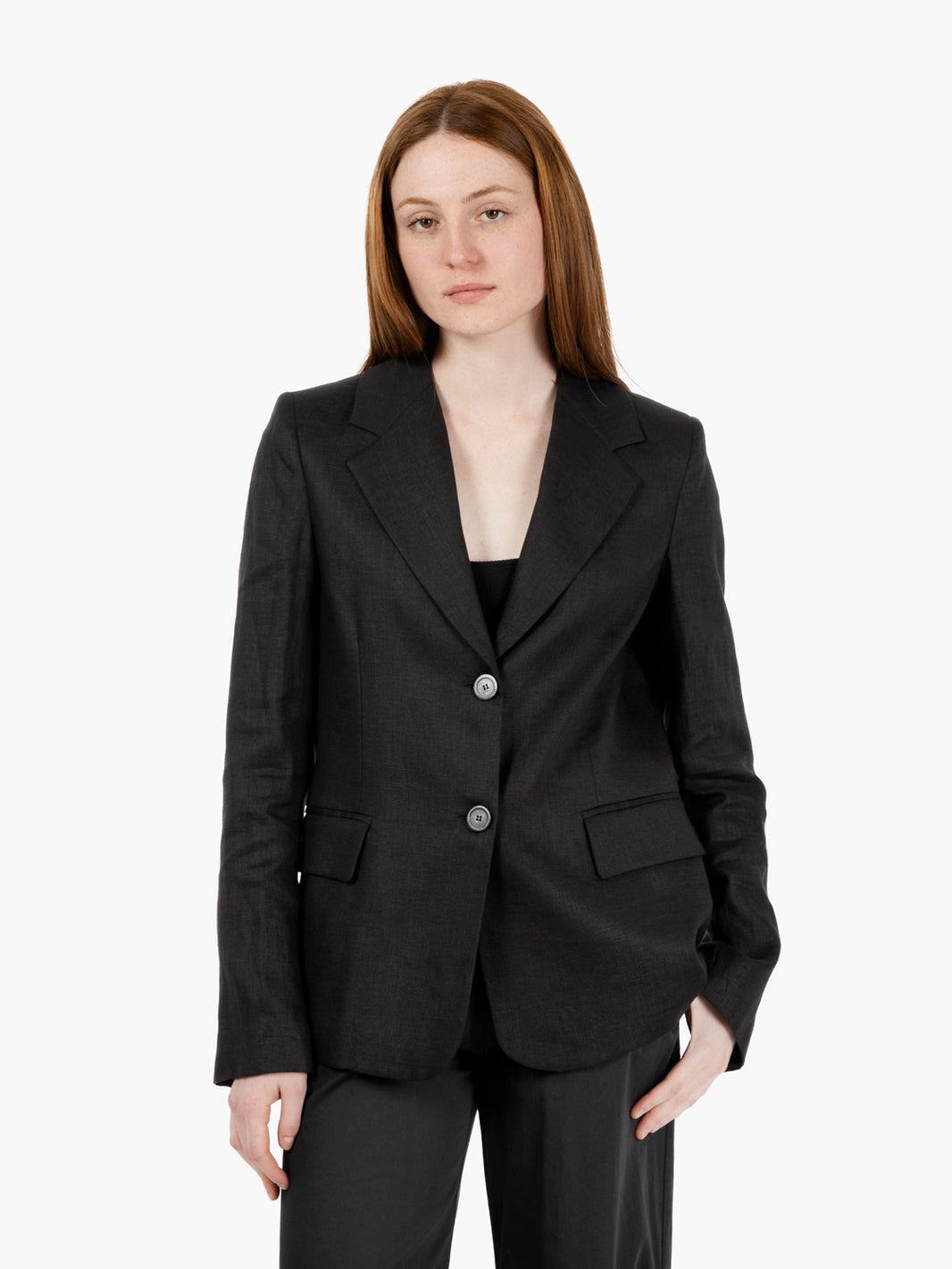 Blazer Irune in lino nero