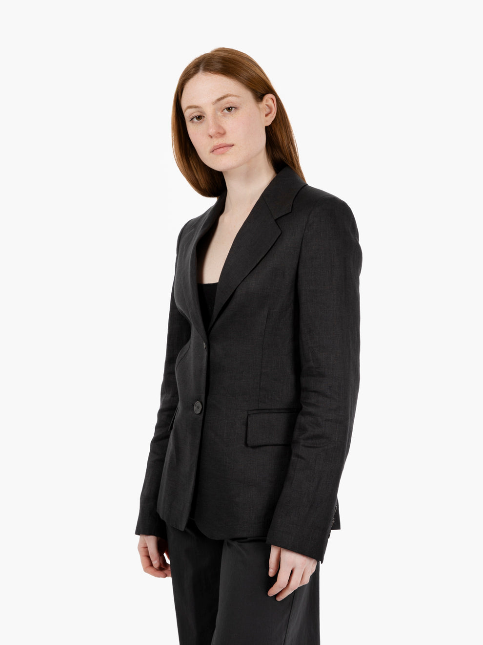 Blazer Irune in lino nero