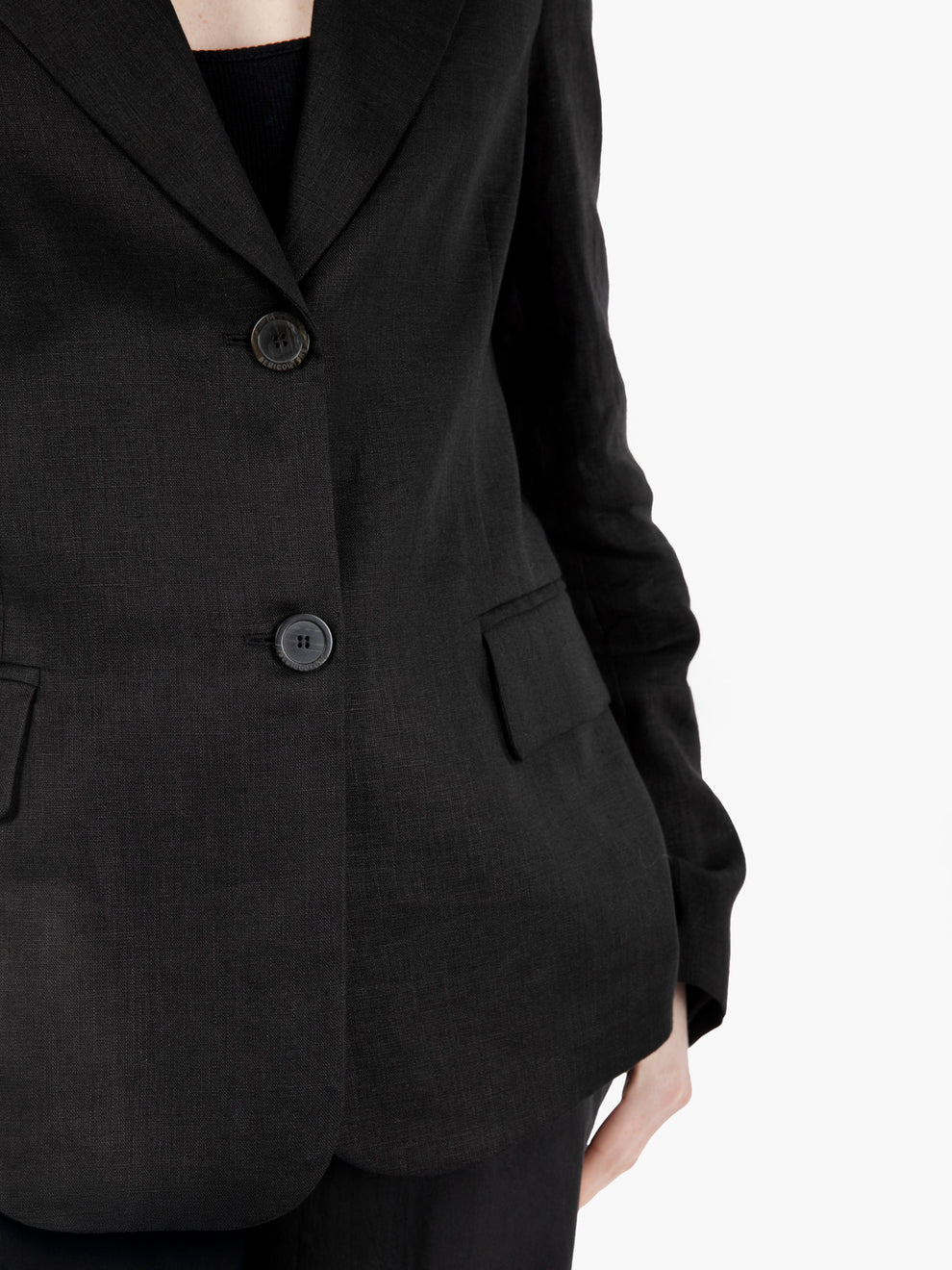 Blazer Irune in lino nero