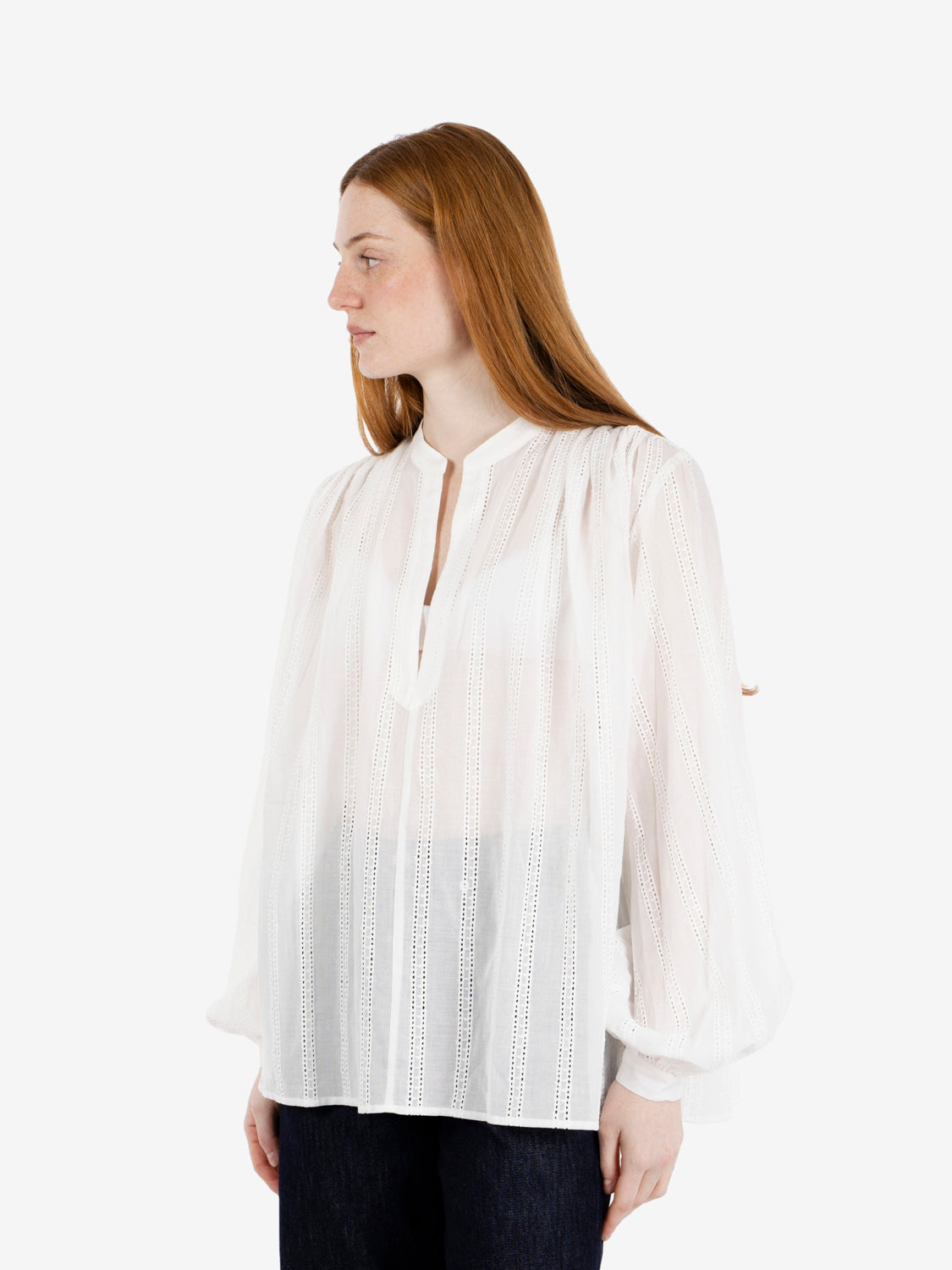 White embroidered cotton blouse