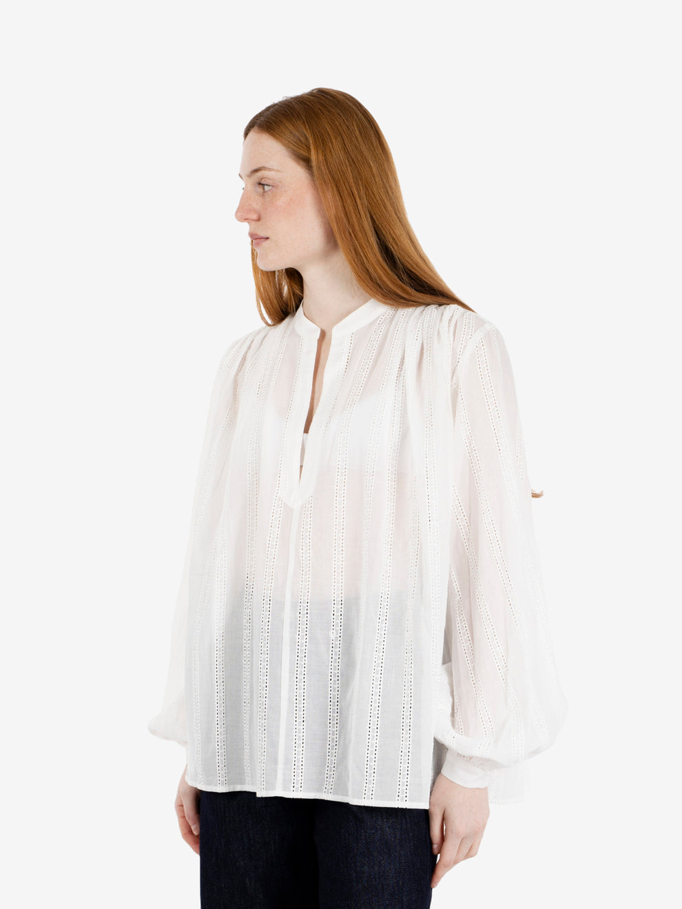 White embroidered cotton blouse
