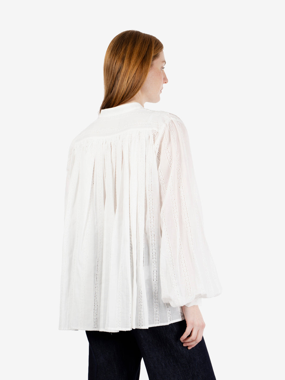White embroidered cotton blouse