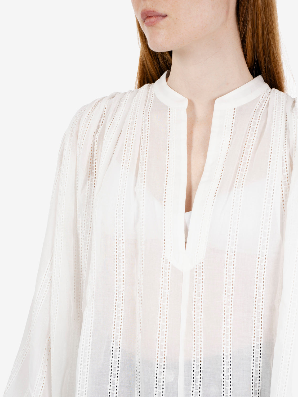 White embroidered cotton blouse