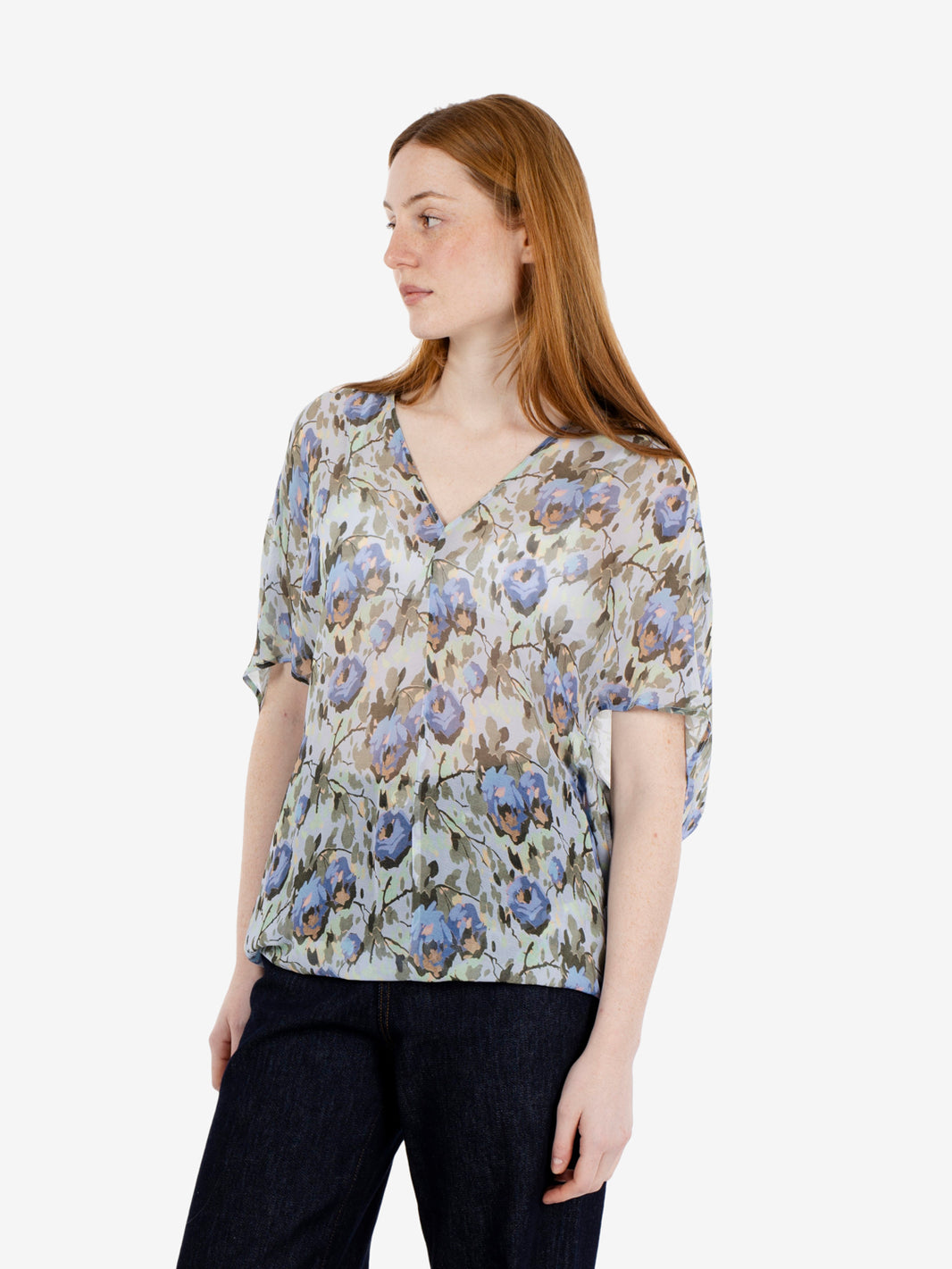 Placida Blouse ST. flower/Pistachio/Abyss