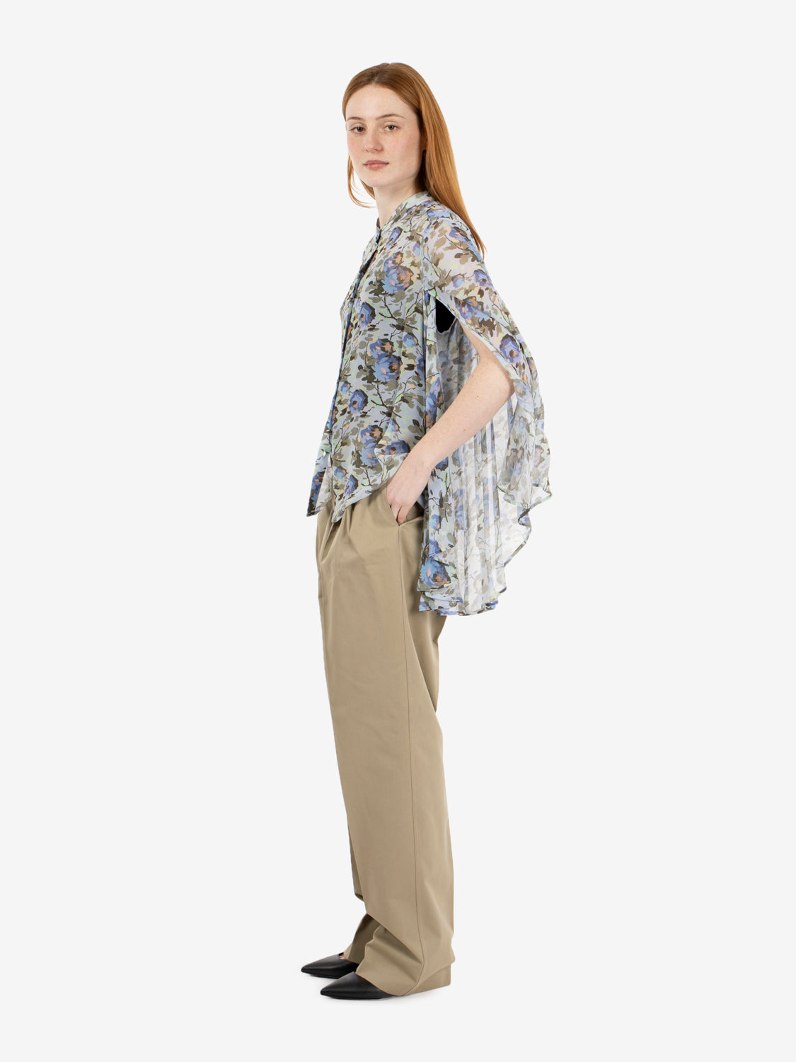 Pantalone Sofia con pinces felce