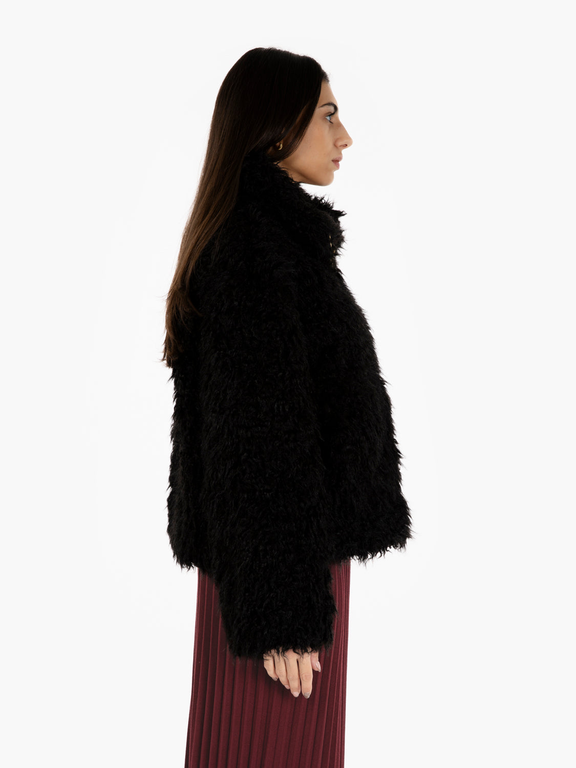 Delicia black fur bomber jacket