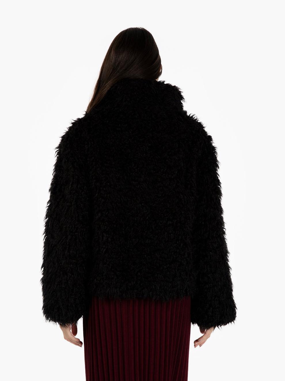 Delicia black fur bomber jacket