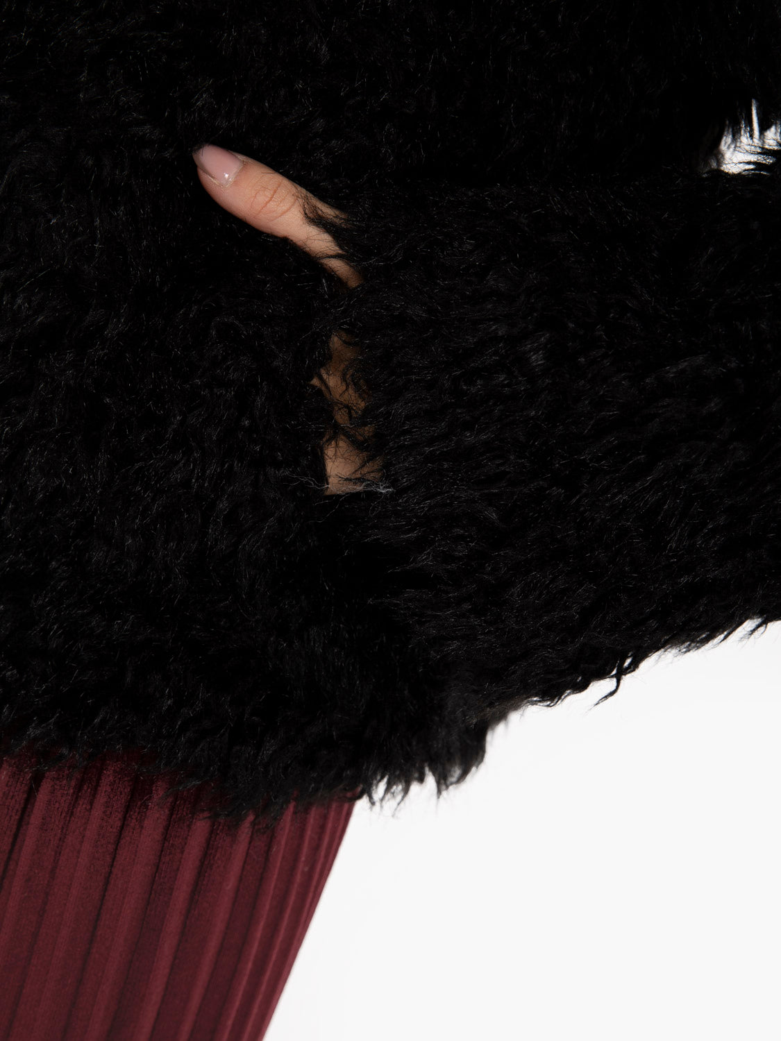 Delicia black fur bomber jacket