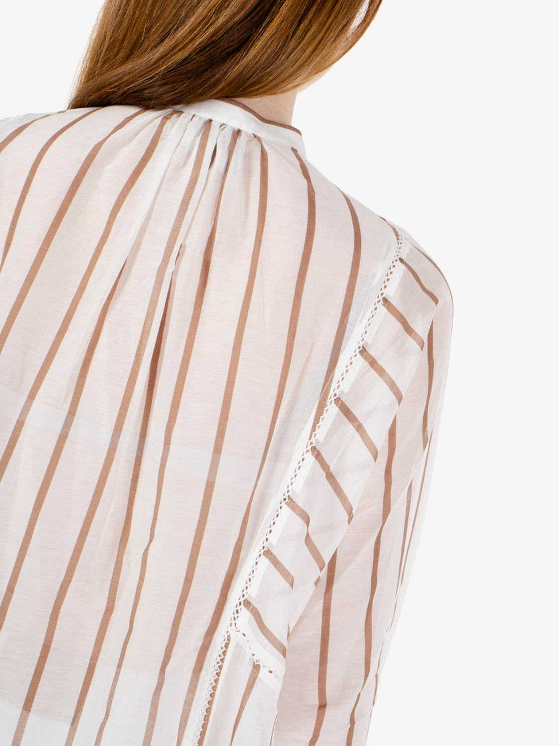 Lola white/jute striped shirt