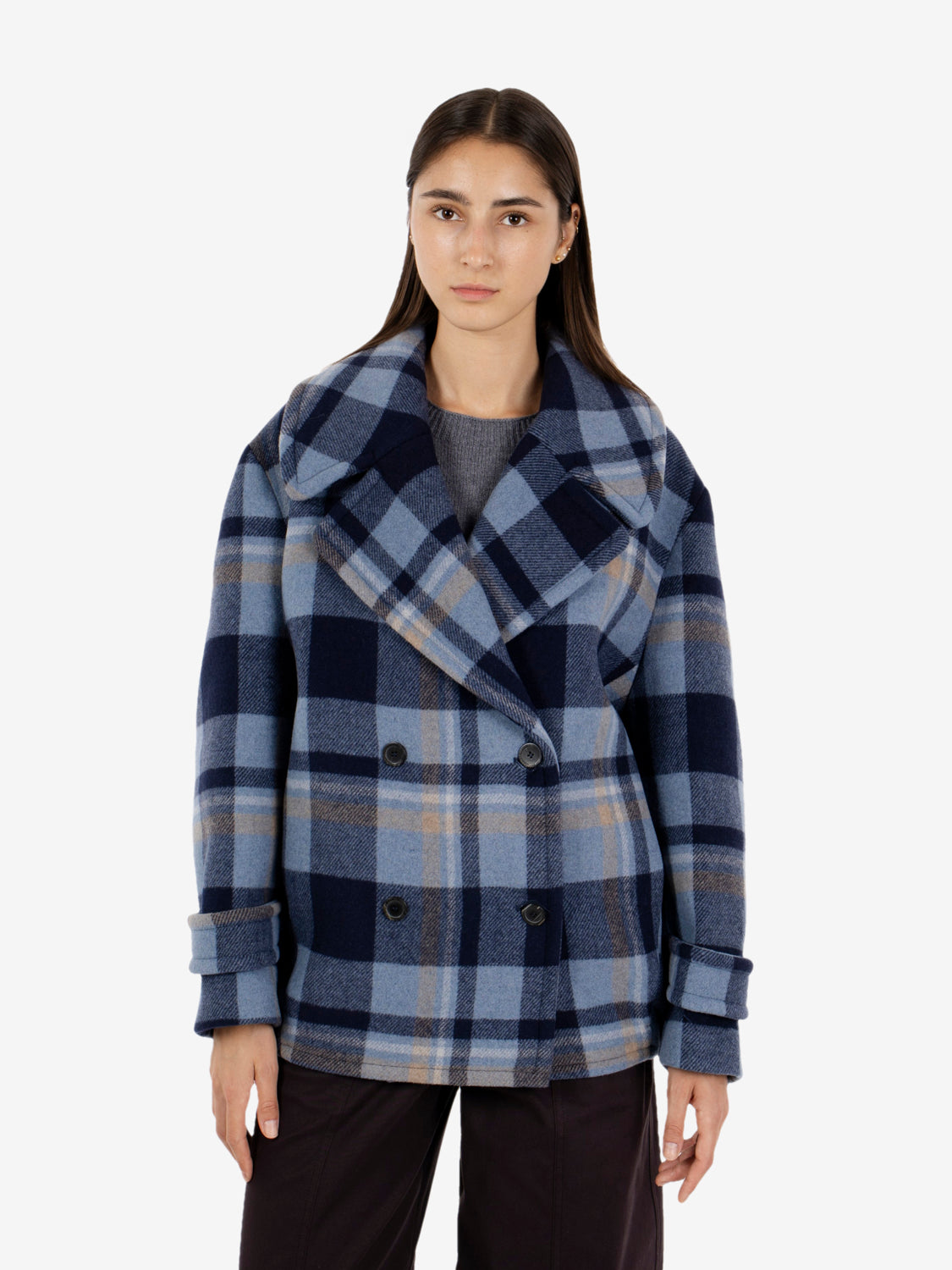 LIZZY SHORT COAT ATLANTICO CHECK Y6WV80_60CHK