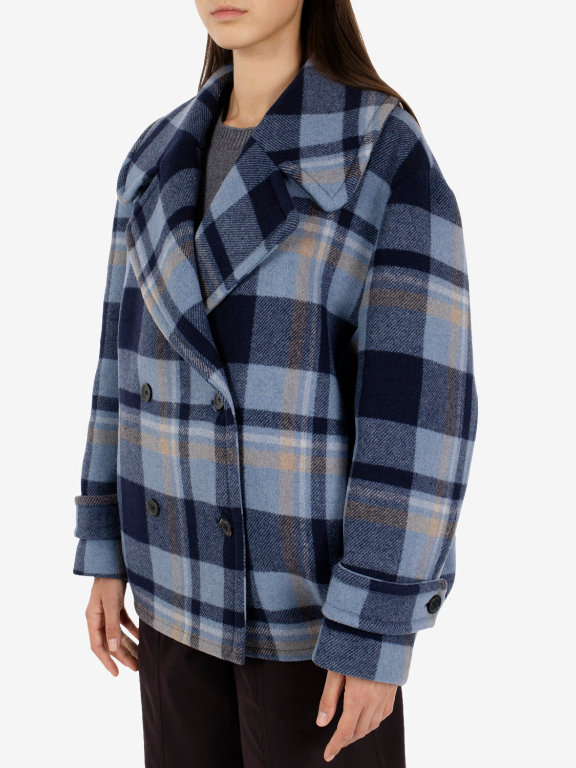 LIZZY SHORT COAT ATLANTICO CHECK Y6WV80_60CHK