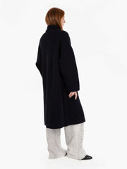 SEMICOUTURE - Cappotto Emeline in maglia blu