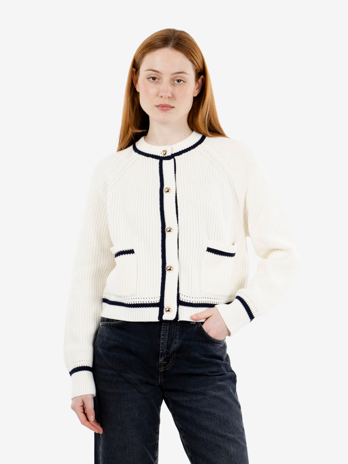 Cardigan Adelita bianco / baltico