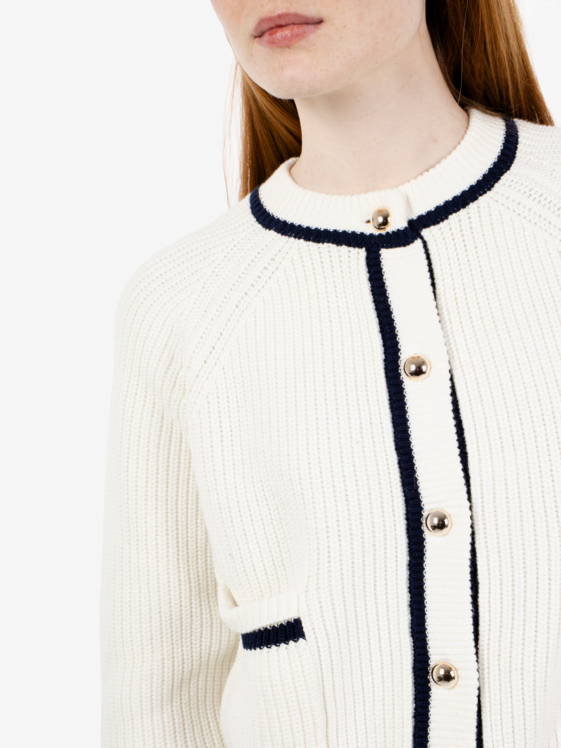Cardigan Adelita bianco / baltico