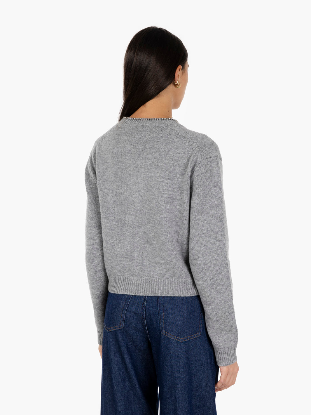 Cardigan Clarinda con pietre grigio