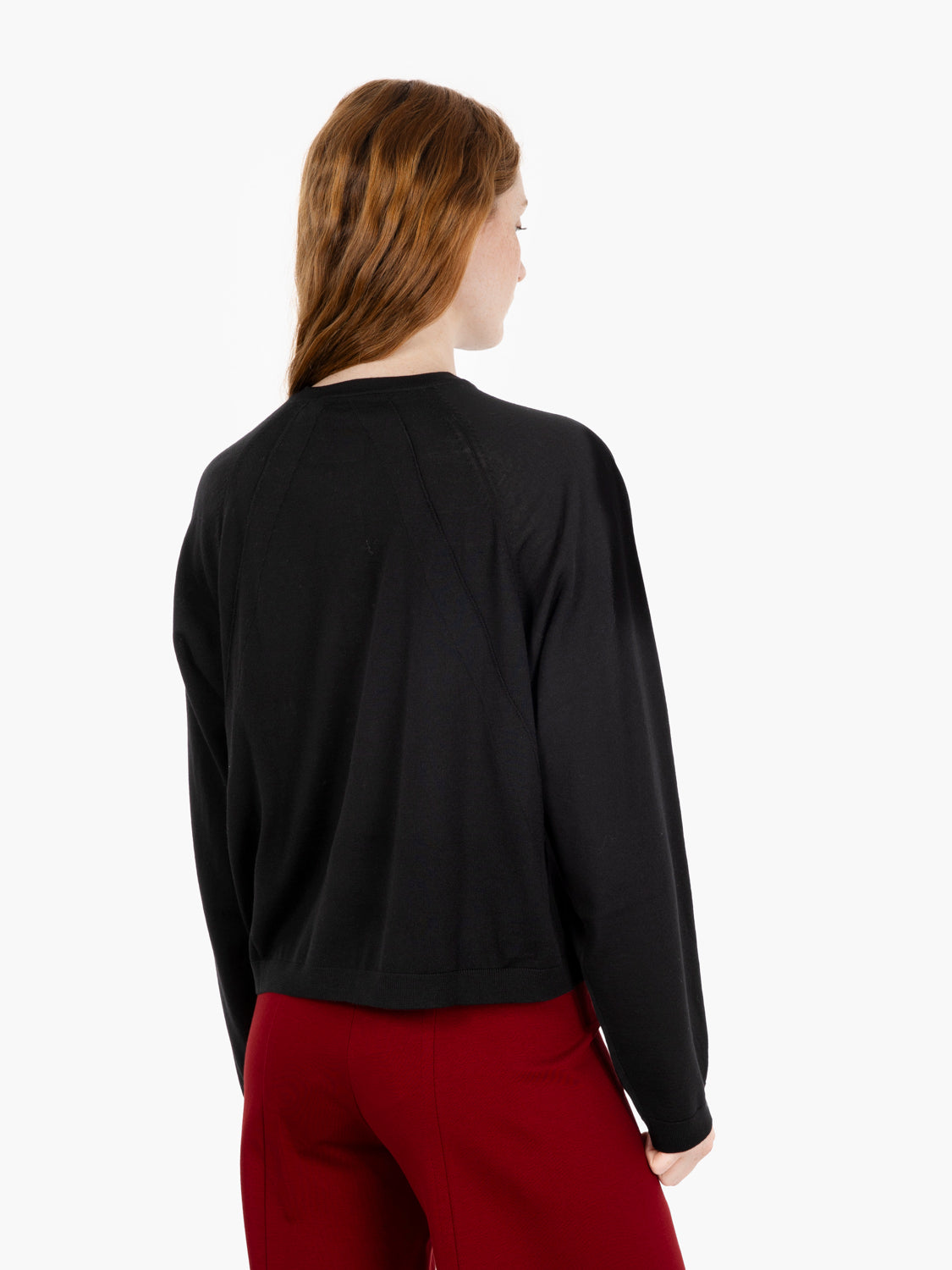 Beatrice black wool cardigan