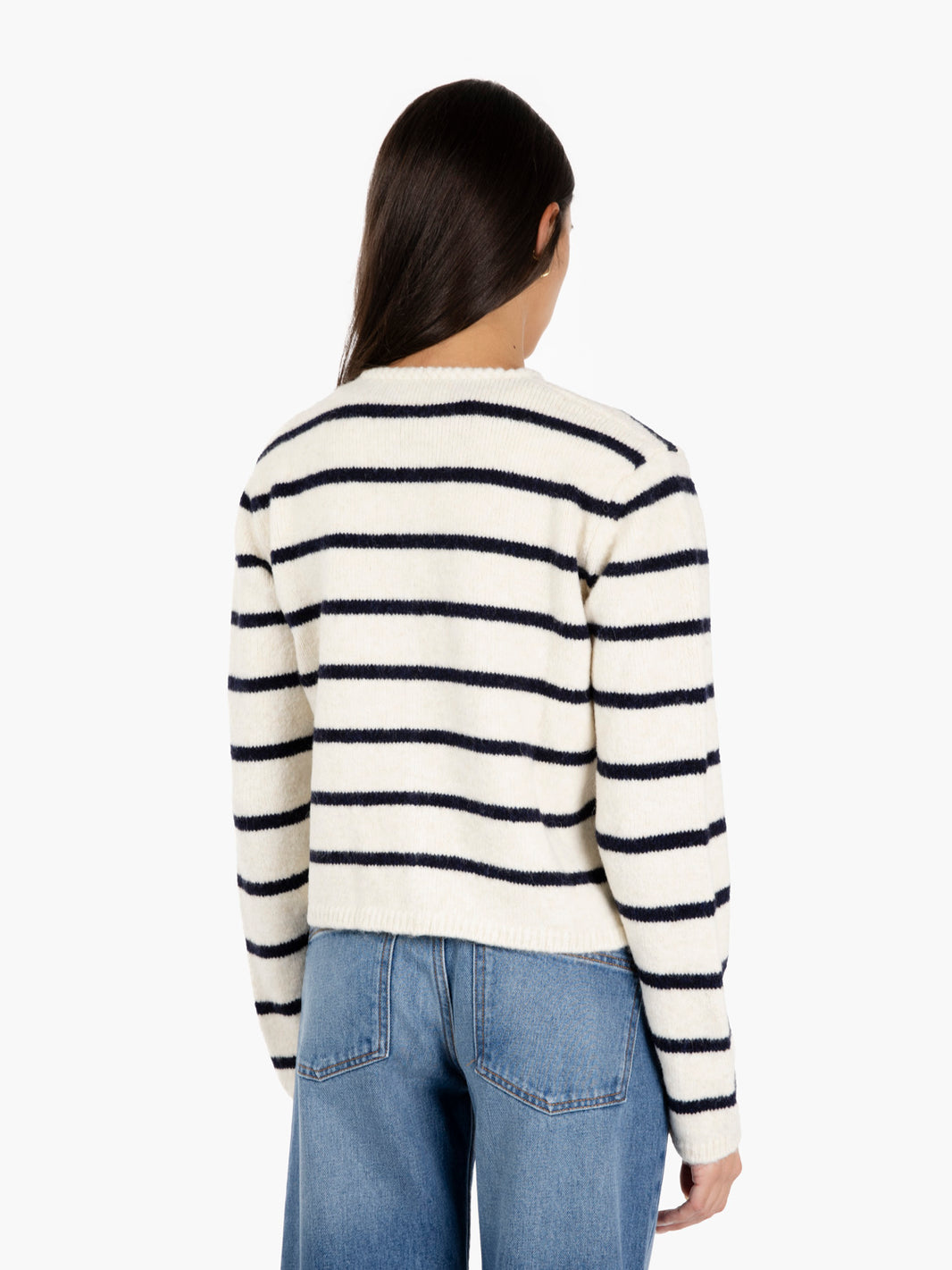 Cardigan Lea a righe zucchero / midnight