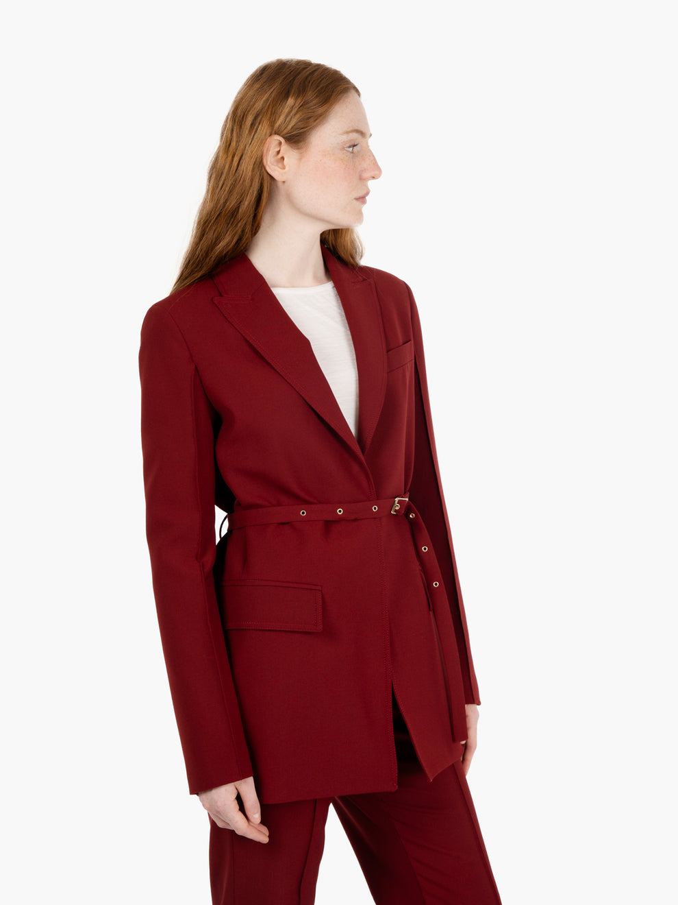 Jacket with sash Gianna cherry