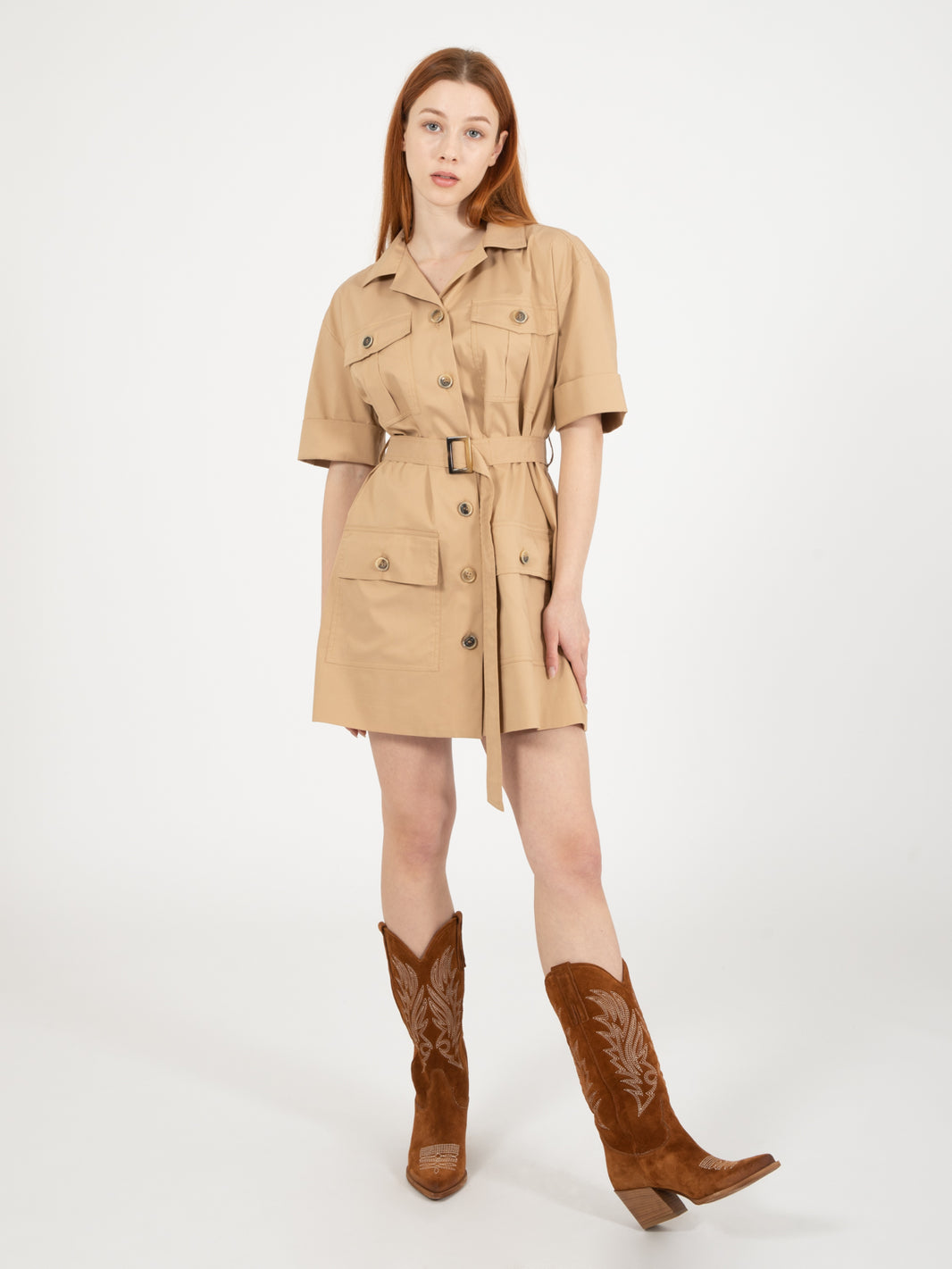 Abito Darleen con cintura nocciola