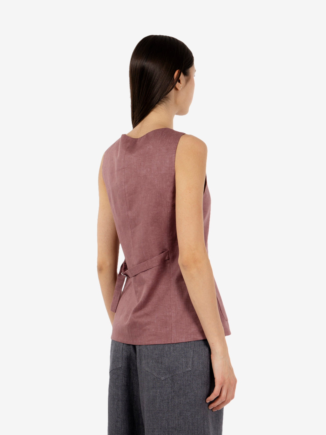 Gilet in lino Glenna cipolla