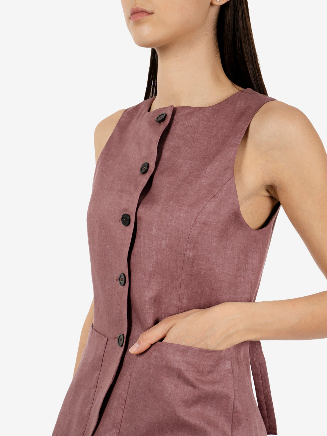 Gilet in lino Glenna cipolla