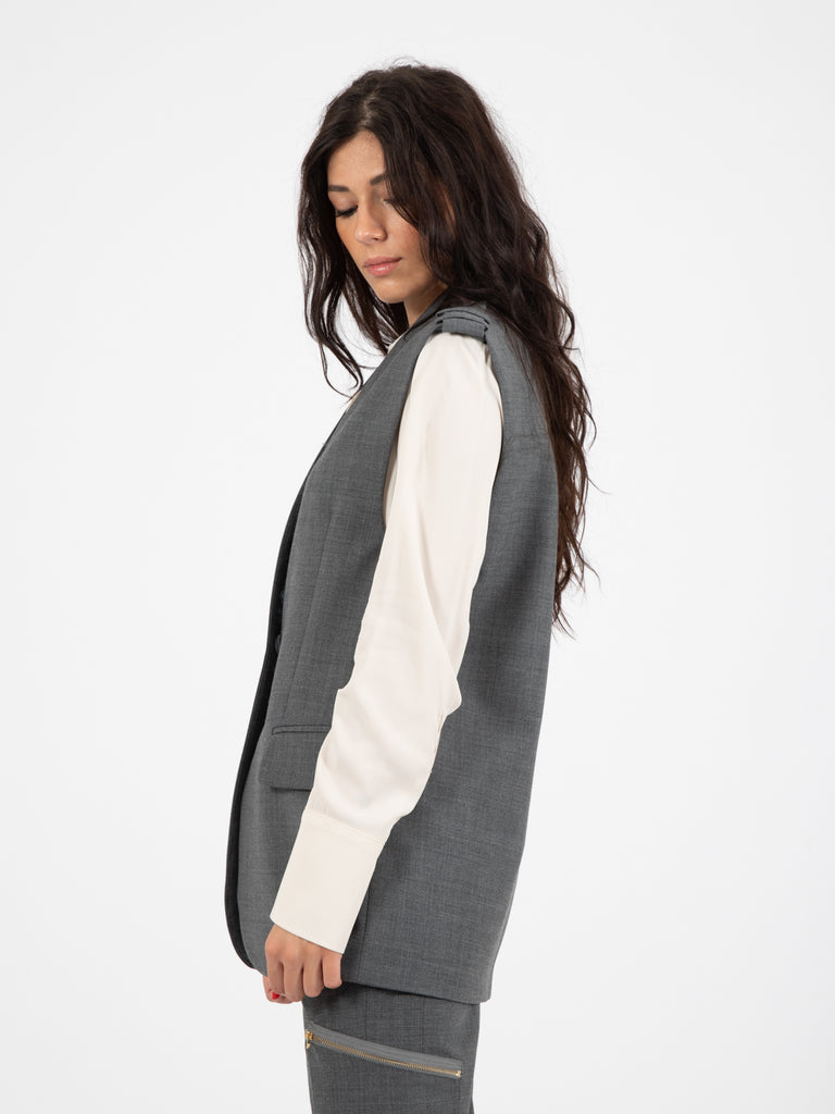 SEMICOUTURE - Gilet Maybelle grigio melange