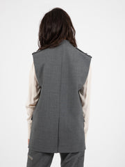 SEMICOUTURE - Gilet Maybelle grigio melange