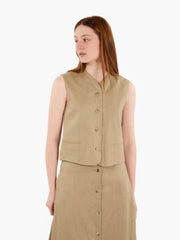 SEMICOUTURE - Gilet taglio dritto Josefina betulla