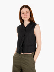 SEMICOUTURE - Gilet taglio dritto Josefina nero