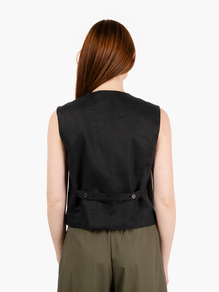 SEMICOUTURE - Gilet taglio dritto Josefina nero