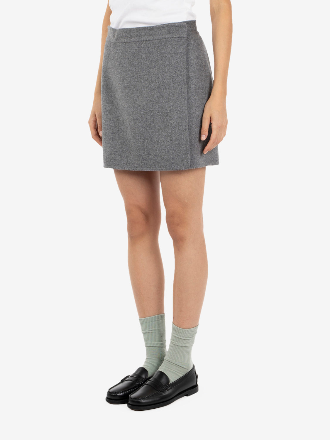 JUNE SHORT CLOTH SKIRT DARK MELANGE GREY Y6WV12_Y47-1